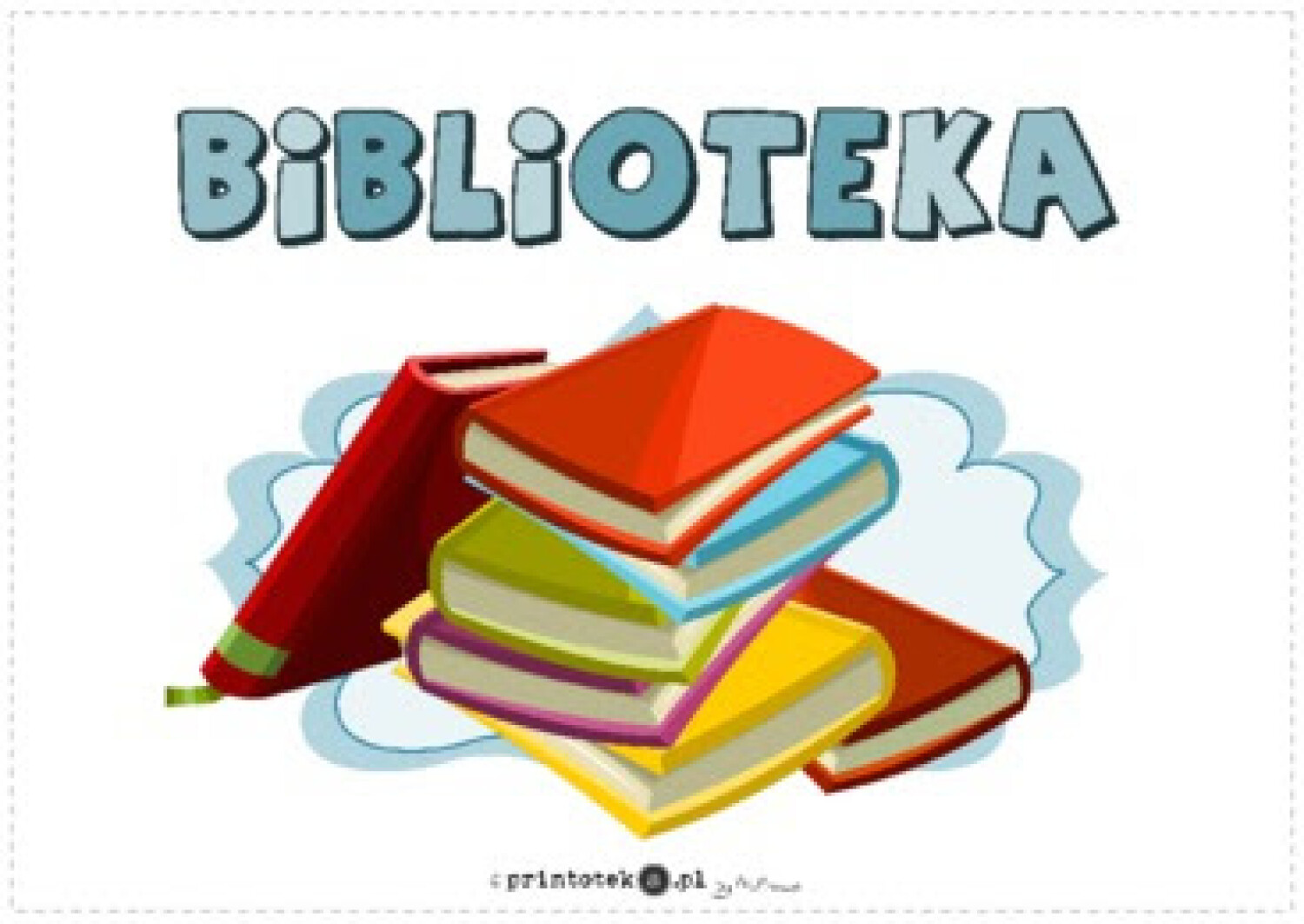 napis biblioteka i książki