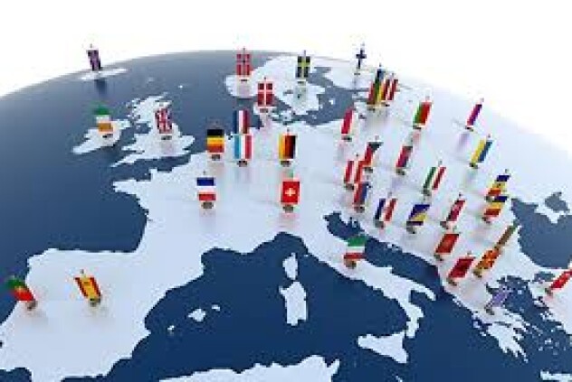 flagi na&nbsp;globusie